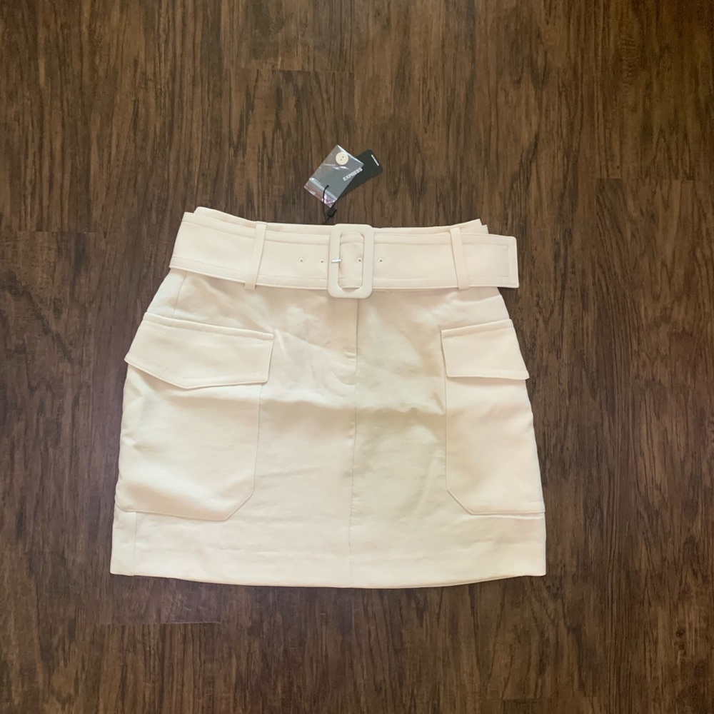 Express super high waisted belted cargo mini skirt